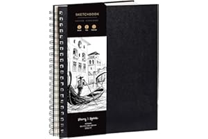 STRING & SPACE A4 Hardcover Drawing Book - Extra Thick Paper (200 GSM) - Spiral Bound for Kids and Professionals for Drawing and Sketching - 21 x 29 cm, 40 Sheets / 80 Pages