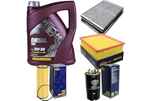 DIEDERICHS Filter Set Inspektionspaket 5 Liter MANNOL Motoröl Diesel TDI 5W-30 API SN/CF SCT Germany Innenraumfilter Luftfilter Ölfilter Kraftstofffilter