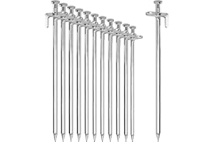 com-four® 12x piquets de Tente en Acier - Piquets Longs et Robustes pour Le Camping et l'extérieur - 30 cm