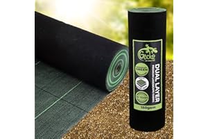 PRO-TEC GARDEN PRODUCTS Pro-Tec 150gsm Commercial Grade DUAL LAYER Super Heavy Duty Weed Control Fabric Garden Weed Barrier Membrane Ground Cover Landscaping Gravel Driveways Paths Decking Underlay Woven Sheet 4m x 10m