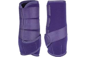 GALLOPING STALLION MEDICINE BRUSHING SUPPORT BOOTS HORSE EQUESTRIAN (Extra Large (XL), Purple)