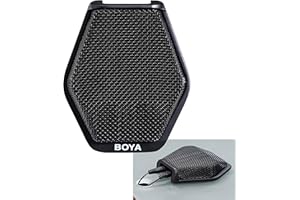 BOYA Super-Cardioid Condenser Conference Microphone, Mic with 3.5mm Audio Jack & 5V USB Interface 16ft Pickup Distance for Conference Room Seminars and Other Occasions