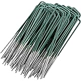 GardenMate 50 Kunstrasen-Erdanker Halb-Grün Feuerverzinkt aus Stahldraht 150mm lang - 25mm breit aus Stahldraht Stärke 2,9mm 