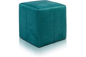 Ecopuf Pouf Poggiapiedi Block in Microfibra Sfoderabile - Puff Sgabello Quadrato Imbottito x Interni