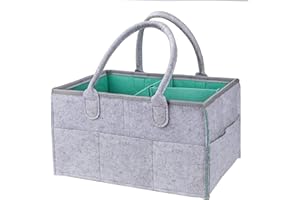 MAOXINTEK Baby Windel Caddy Organizer Korb Filz Tragbar Kindergarten Tasche groß Auto Travel Storage Bin für Wickelkommode, Beißring, Windel, Lätzchen Dusche Geschenk Korb