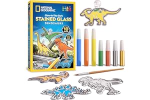 Blue Marble National Geographic Kids Stained Glass Kit - Kids Arts & Crafts Activities, Window Sun Catchers, Kid Crafts Ages 4-8, Window Art, Suncatchers