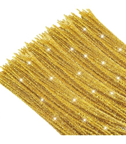 200 Cure-pipes Argent à Paillettes - Tiges Chenille 6x300 Mm Pour Bricolage, Déco, Activités Créatives
