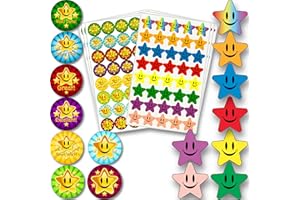 Innoveem Star Stickers For Children – Premium Quality School Stickers For Teachers To Praise Good Work & Behaviour - Smiley Small Star Stickers For Reward Chart With Strong Adhesive Glue [240 Pack]