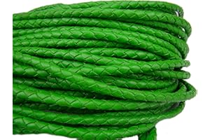 esnado Lederschnur Rund geflochten 5 mm. Grün 1m - Länge: wählbar