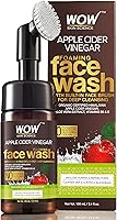WOW Organic Apple Cider Vinegar Foaming Face Wash with Built-In Brush - No Parabens, Sulphate and Silicones, 100 ml