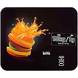 Laica KS5015 Bilancia da Cucina Elettronica, Nera, Vetro Temperato, Tasti Touch Sensor, 15 kg, elettrica, giallo, vetro;vetro