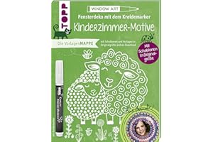 Vorlagenmappe Fensterdeko mit dem Kreidemarker - Kinderzimmer-Motive von Bine Brändle. Inkl. Kreidemarker von Kreul: 7 Vorlagenbögen mit Motiven in Originalgröße, 2 Schablonen.