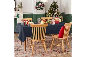 ‎DECONOVO Deconovo Tischdecke Leinenoptik Lotuseffekt Tischwäsche Wasserabweisend Tischtuch 140x300 cm Dunkelgrau