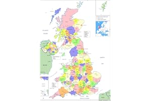 TIGER MOON THE TIGER MOON TRADING COMPANY LTD Administrative Map of the UK - Size A1-59.4 x 84.1cm - Paper Laminated