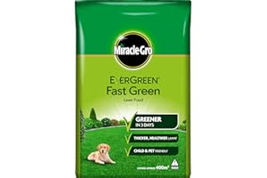 Miracle-Gro Fast Green Lawn Food, 14 kg Bag Spreader - 400 sq m Coverage (Child and Pet Friendly), Extreme Green