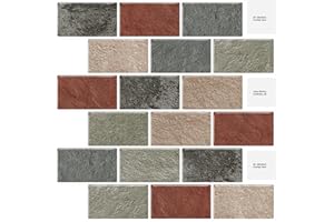 ‎DEWOO DEWOO Fliesenaufkleber Klebefliesen Küchenrückwand Selbstklebend Wandfliesen Fliesen Ziegel Küche Bad 10-Stück, (30,5 x 30,5 cm)