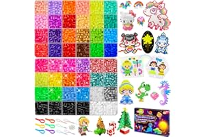 ‎CGBOOM CGBOOM Bügelperlen Set 5 mm, Glitzer Bügelperlen, Zweifarbig Stück, Nachtleuchtend, Nachfüllset Steckperlen, Bastelperlen Set Kindern, Fuse Beads Kit, Geburtstag Geschenk für Kinder Jungen Mädchen