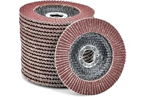 HATANSE 10 Stück Fächerscheiben Ø 125mm x 22 mm Korn 40 Schleifscheiben Schleifmopteller Lamellenscheiben für Winkelschleifer Poliermaschine Rotes