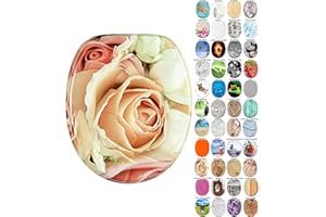 Sanilo Abattant WC, Grande sélection de lunettes de toilette, Finition de haute qualité, Charnières robustes, Fixation facile (Rose rose)