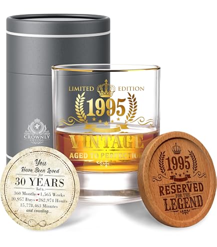 Triwol Set regalo per il 50° compleanno da uomo,bicchiere da whisky vintage 1974 e pietre,regalo divertente per il 50° compleanno per papà,marito,fratello,idee regalo per 50 anni per lui,decorazioni