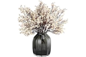 JAKY-Global Babies Breath Fabric Cloth Artificial Flowers 6 Bundle European Fake Silk Plants Decoration Wedding Party Decoration Bouquets Real Touch DIY Home Garden (Champagne-6 Pieces)