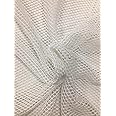 EU Fabrics Stretchy Fishnet Mesh Fabric - Perfect for Fashionable Lingerie, Beachwear, and Bridal Dresses - Polyester/Elastane Blend - Versatile Net Fabric in Plain Colors (White-1 Meter x 150cm)
