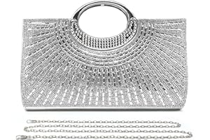 Pahajim Pochettes et Clutches Femme Chic Sac Soiree Brillant Sac à Main avec Bandoulière Chaine pour les Mariages, les Cérémonies, les Fêtes