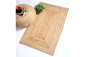 Second Nature Online - DHAKA Jute Area Rug | 100% Natural Fiber | Hand Woven | Ethical Trade | Eco-Friendly (Rectangle - 60 x 90 cm)