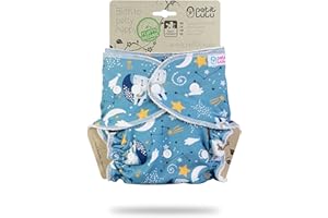 Petit Lulu Pannolino Mutandina Bambù Fitted Taglia Unica | Bottoni | Fluffy Organic | Pannolini di stoffa | Pannolini lavabili | Prodotto in Europa (Bears on the Moon)
