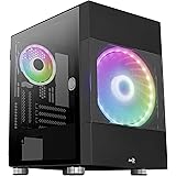 Aerocool Atomic ARGB Mini Tower PC Gaming Case with Temered Glass Window, 2 x ARGB Fans, 2 x USB 3.0, Supports Micro-ATX/Mini