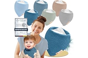 Mallie® Musselin Lätzchen Baby im 6er oder 8er Set | Als Bibs, Dreieckstuch Baby, Baby Lätzchen | Musselin Halstuch Baby, Musselintücher Baby und Babylätzchen | Sabberlätzchen Baby Halstücher Baby