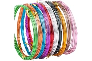 BHGT (5m/Rotolo) 10 Rotoli 1mm Filo di Alluminio Filo Metallico Multicolore Modellabile Artigianale per Design Gioiello Braccialetti Collane Orecchini Bigiotteria Mestiere Fai da Te (10 colori, 50m/1mm)