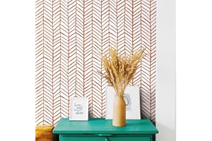 ICYEHAO Carta Parati Righe Arancione,44.5 x 500cm Carta da Parati Adesiva Bianco e Arancio Geometrica Parato Adesivo per Parete Righe Verticali Pellicola Adesiva per Mobili,Camera da Letto,Soggiorno,Bagno