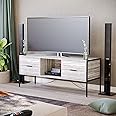 Vida Designs Brooklyn 2 Drawer TV Unit Stand Cabinet Entertainment Unit Industrial Living Room Furniutre (Grey)