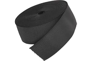 The Bead Shop Flaches elastisches Gummiband – Dehnbares Nähband für Kleidung, Taillenbänder, Stirnbänder, Röcke, Perücken und Bastelprojekte, 6 Meter (Schwarz, 38mm)