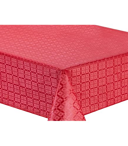 BIANCHERIAWEB - Tovaglia Cerata Antimacchia Disegno Damina Pvc Tinta Unita Quadretti 140x240 Bordeaux