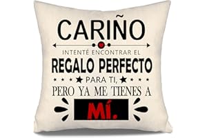 Aosumin Cariño intenté Encontrar Fundas de Cojín para Novia Novio Esposa Marido Regalo Divertido Cumpleaños San Valentín (cariño-a)