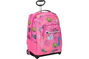 Trolley Fit Seven Shiny Girl, Rosa, 35 Lt, 2in1 Zaino con Sollevamento Spallacci per uso Trolley, Scuola & Viaggio