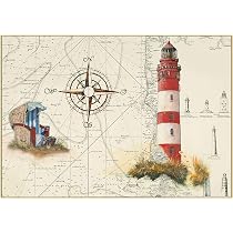 Amiiba Kreuzstich-Set „Leuchtturm“ – Gestanzt, Inkl. Garn & Nadel, 11 CT, 26,9 X 38,9 Cm, Perfekt Für Einsteiger