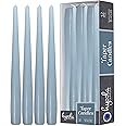 Hyoola Ice Blue Taper Candles - 250 mm (10 Inch) Unscented Dripless Taper Candles - 8 Hour Burn Time - 12 Pack