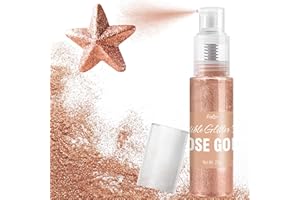 LIMINO Essbarer Glitzer Spray - 22g Lebensmittel Glitzer Essbares Glitzerpulver für Getränke, Kuchen Dekoration, Macarons - Lebensmittelfarbe Glitzer Pulver Edible Glitter für Cocktail, Cupcakes (Roségold)
