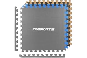 MSPORTS Tappetino Puzzle Set Premium - 8 Pezzi 3,175m² | Protezione Pavimento | 60x60 cm | Spessore: 1,0 cm | Tappetini Ginnastica