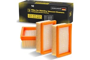 3 filter för Kärcher dammsugare [WD4, WD5, WD6 / MV4, MV5, MV6] – 3 veckade plattfilter mot damm & lukt – Ersätter 2.863-005.0 & KFI 4410 – För allergiker [WD 4 5 6 MV]