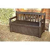 GARDEN STORAGE BENCH BOX LARGE 454L KETER RESIN FURNITURE 