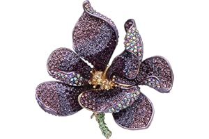 EVER FAITH Broche para Mujer Cristal Austríaco Flor Orquídea Pétalo
