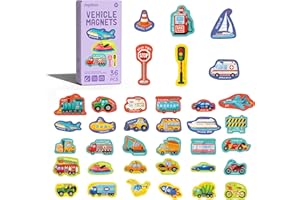 Mideer Fridge Magnets for Kids Vehicles Magnets Magnetic letters and numbers for toddlers Learning & Educational Magnet Toys for 3 Year Old Toddlers Baby Magnets for Kids on Fridge