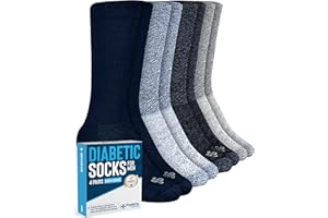 Doctor's Select Diabetic Socks for Men and Women - 4 Pairs Non Binding Socks | Diabetic Socks Women | Mens Diabetic Socks