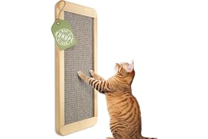 WOOWOOD ® Deska do drapania dla kota [dwustronna] pielęgnacja pazurów ze 100% ekologicznego dywanu do drapania I ściana z litego drewna I deska do drapania dla kota I koty ściana wspinaczka I deska do