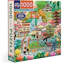 eeBoo 1000 stukjes – Marktplaats in Frankrijk gerecycled karton hoogwaardige puzzel voor volwassenen - PZTMFR, zwart, kleurrijk : Eeboo