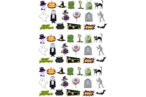 Top That Lot de 54 décorations en papier gaufrette comestible pour gâteaux sur le thème de Halloween, Multicolore